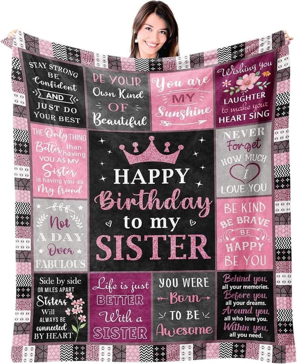 Sister's Birthday Throw Blanket - 60