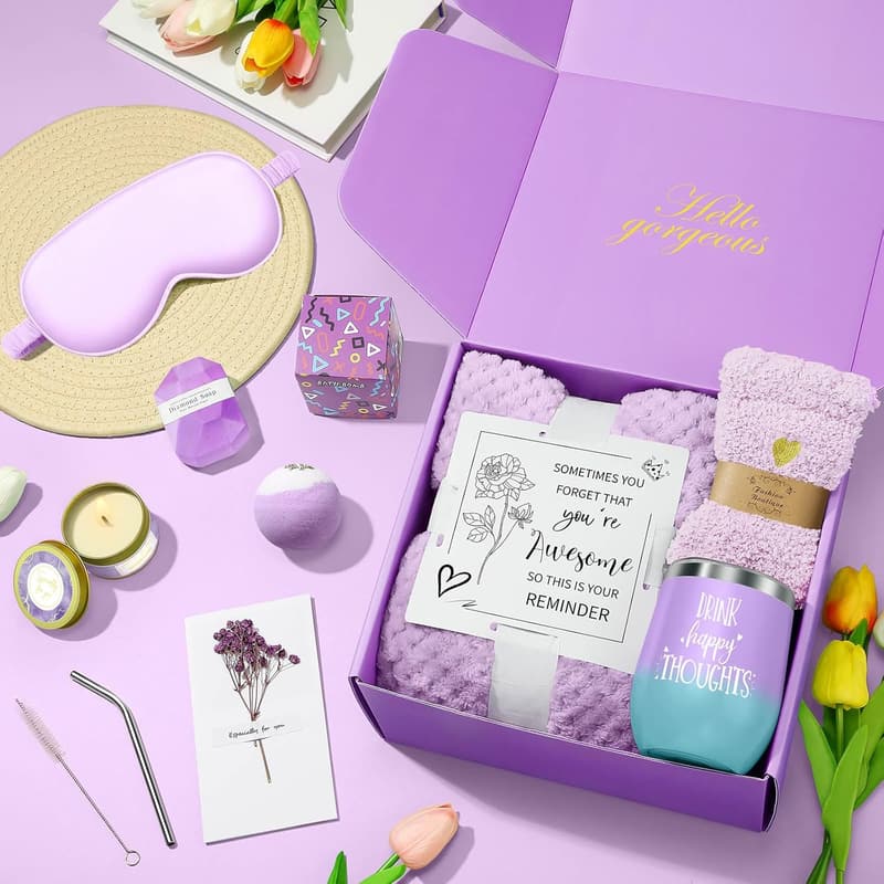 Relaxing Spa Gift Basket Set for Women – Self Care Birthday Gifts