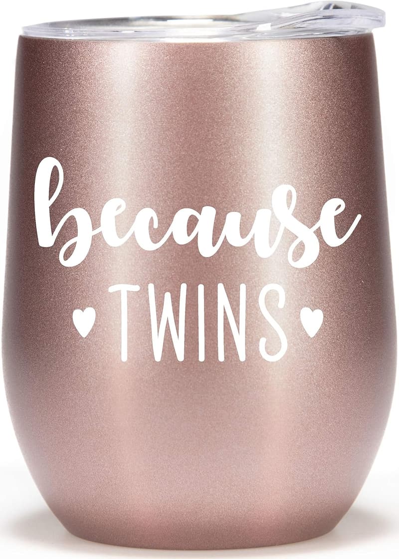 Funny Wine Tumbler for Twin Moms - 12oz Travel Cup