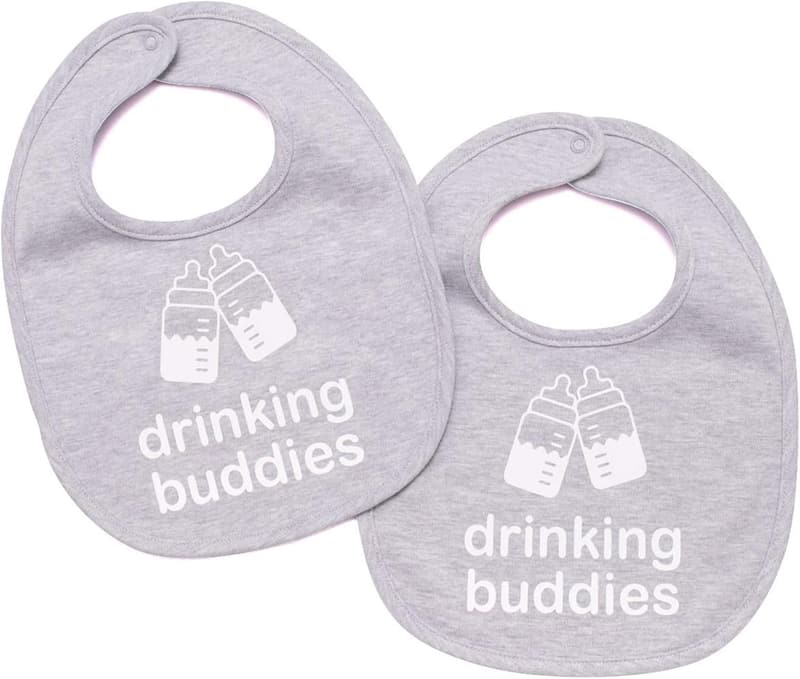 Cute & Practical Waterproof Cotton Bibs for Twins