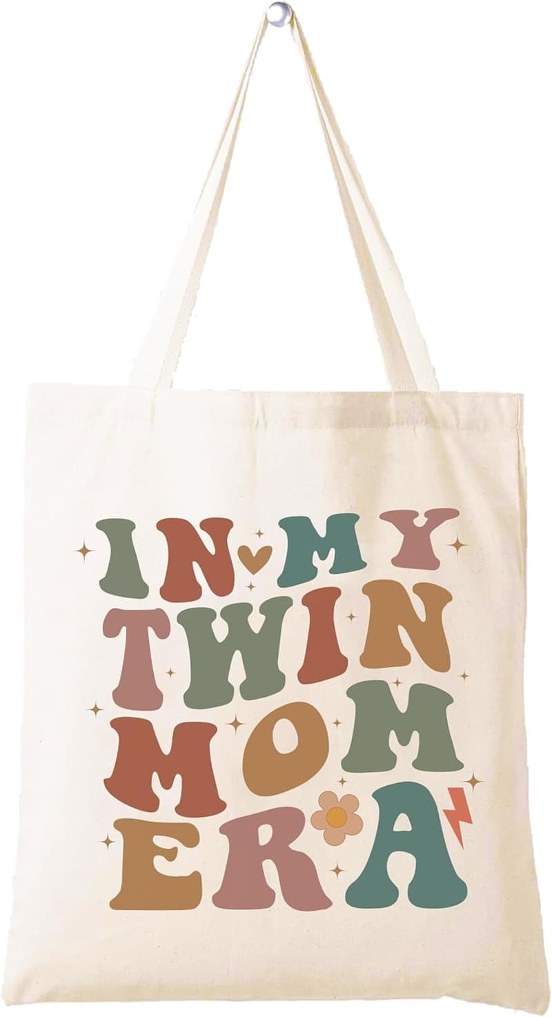 Twin Gender Reveal Tote Bag - New Mom Announcement Gift