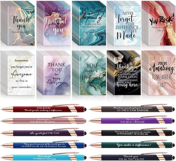 End of Year Inspirational Mini Notebooks & Pens for Teachers