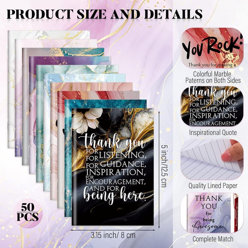 End of Year Inspirational Mini Notebooks & Pens for Teachers