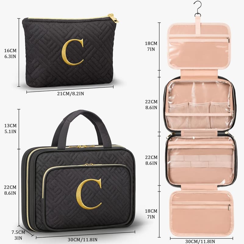 Personalized Initial Toiletry Bag - Teacher Appreciation Gift