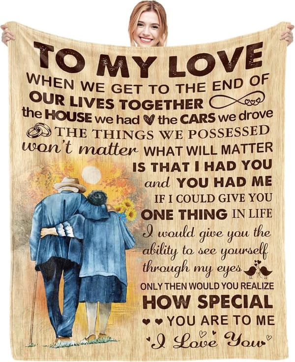 Custom Love Blanket for Him/Her – Perfect Anniversary/Birthday Gift (60
