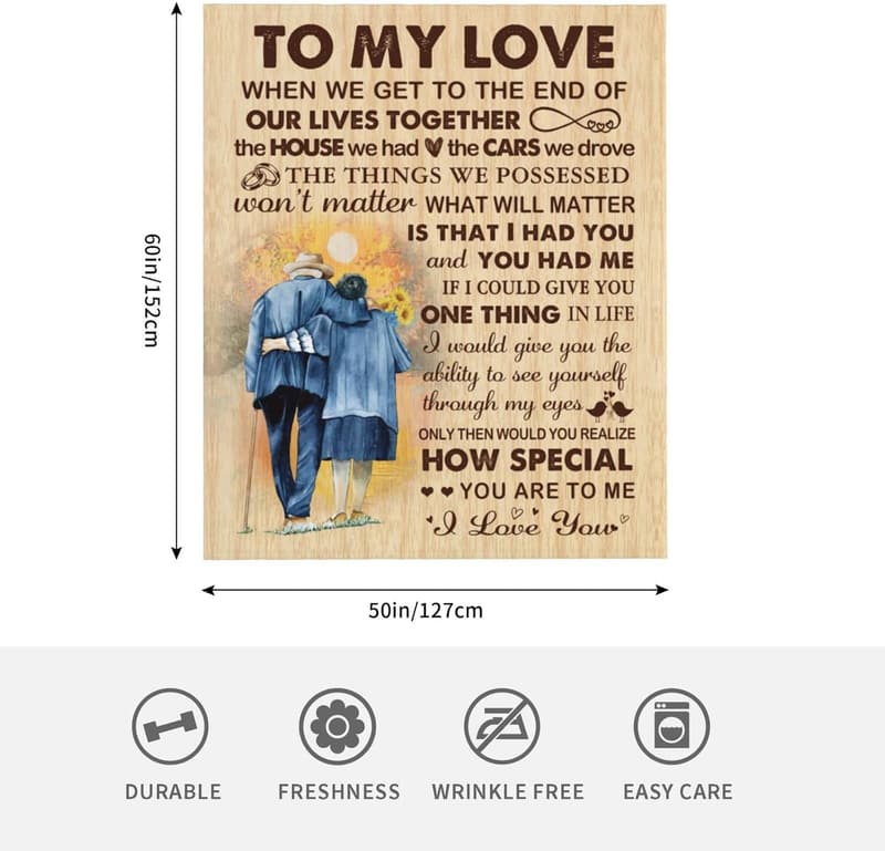 Custom Love Blanket for Him/Her – Perfect Anniversary/Birthday Gift (60