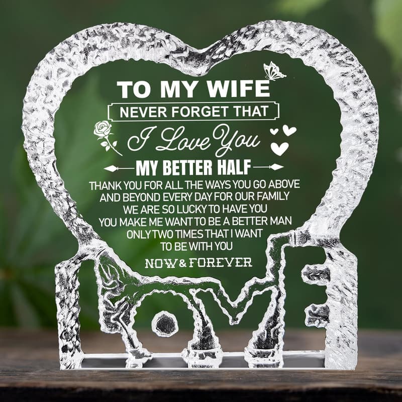 Mother's Day Crystal Keepsake for Wife from Husband