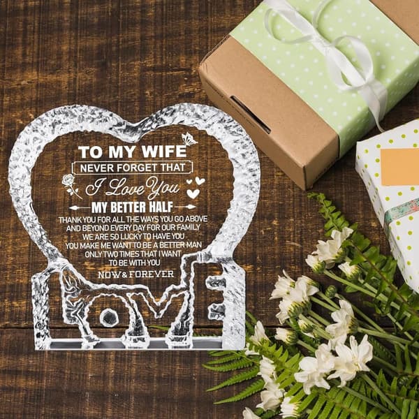 Mother's Day Crystal Keepsake for Wife from Husband