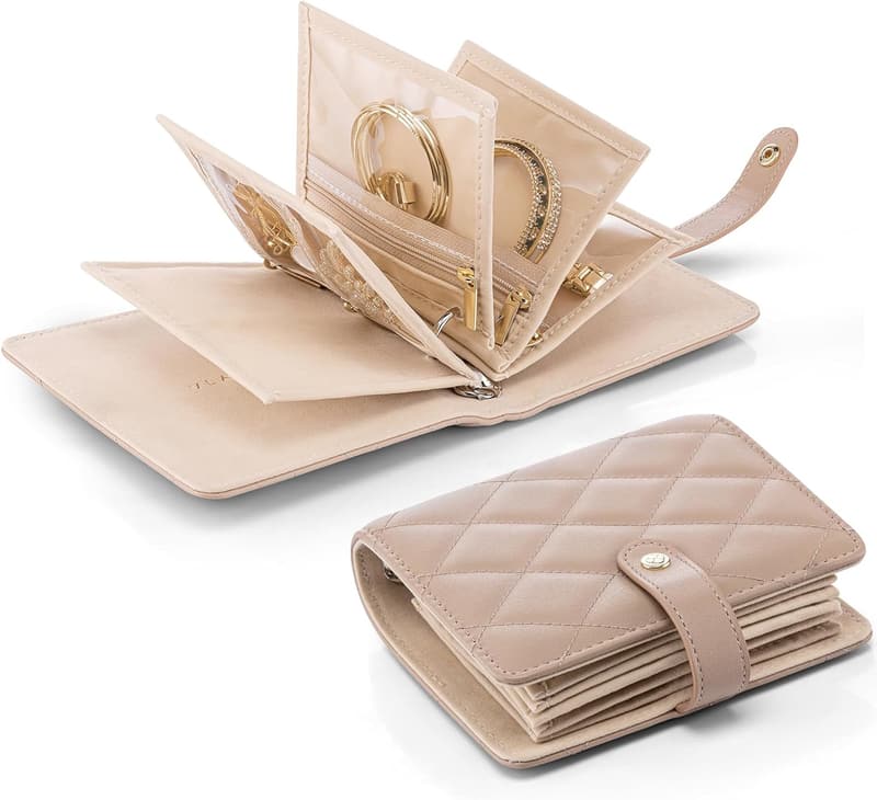 Portable Jewelry Organizer for Women Travelers - Toffee Velvet Case