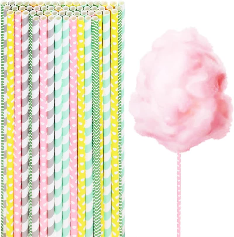 50 Pcs Cotton Candy Cones for Birthday Parties