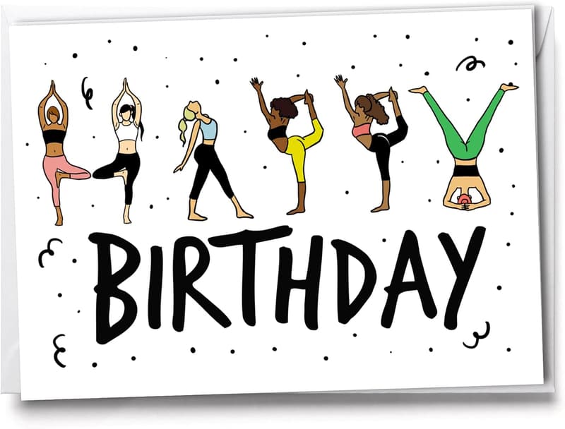 Yoga Birthday Card for Women | Funny Namaste Celebration Card