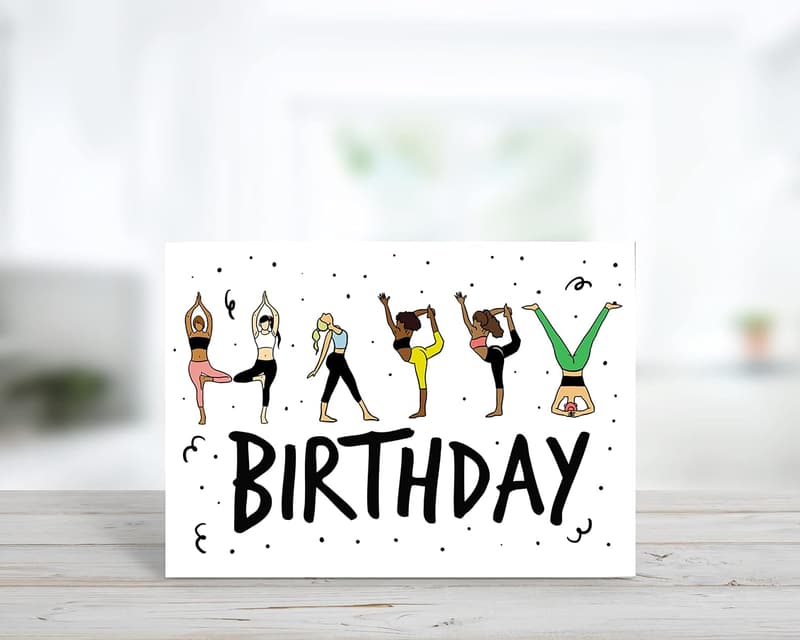 Yoga Birthday Card for Women | Funny Namaste Celebration Card