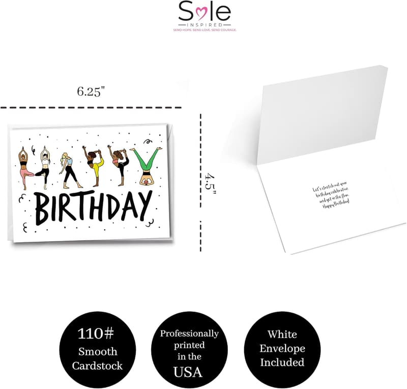 Yoga Birthday Card for Women | Funny Namaste Celebration Card