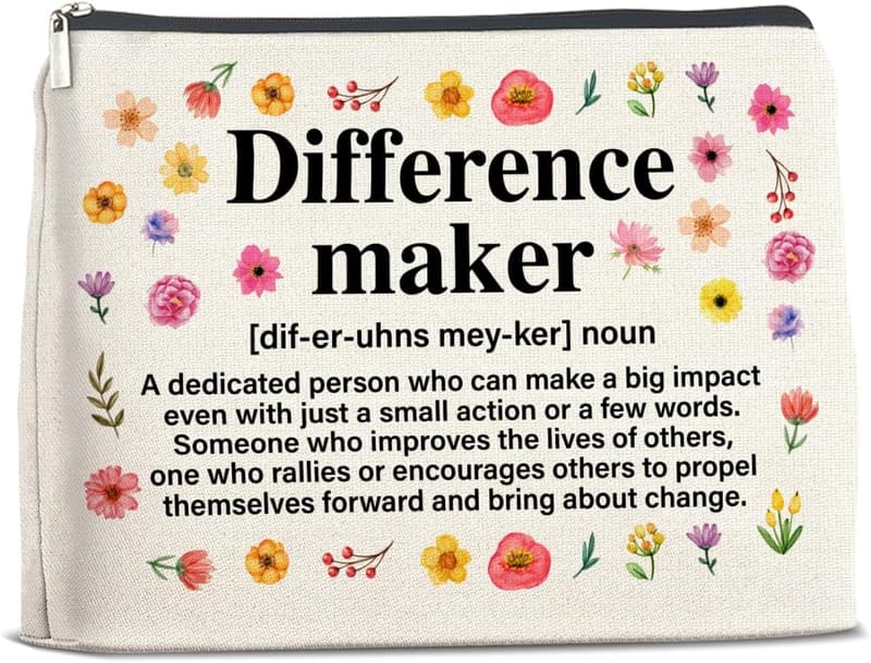 Thank You Makeup Bag for Women - Difference Maker Definition Pouch