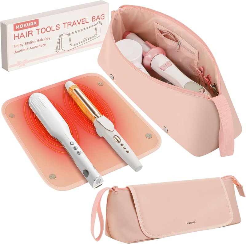 Mothers Day Gift: Pink Heat-Resistant Hair Tools Travel Bag