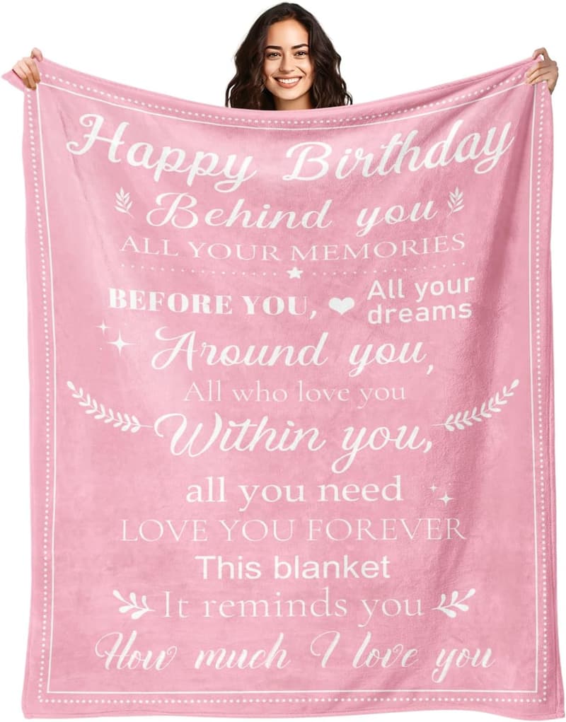 Birthday Blanket for Women - Unique Gift for Mom, Wife, Daughter