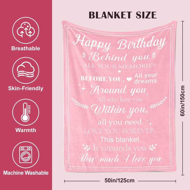 Birthday Blanket for Women - Unique Gift for Mom, Wife, Daughter