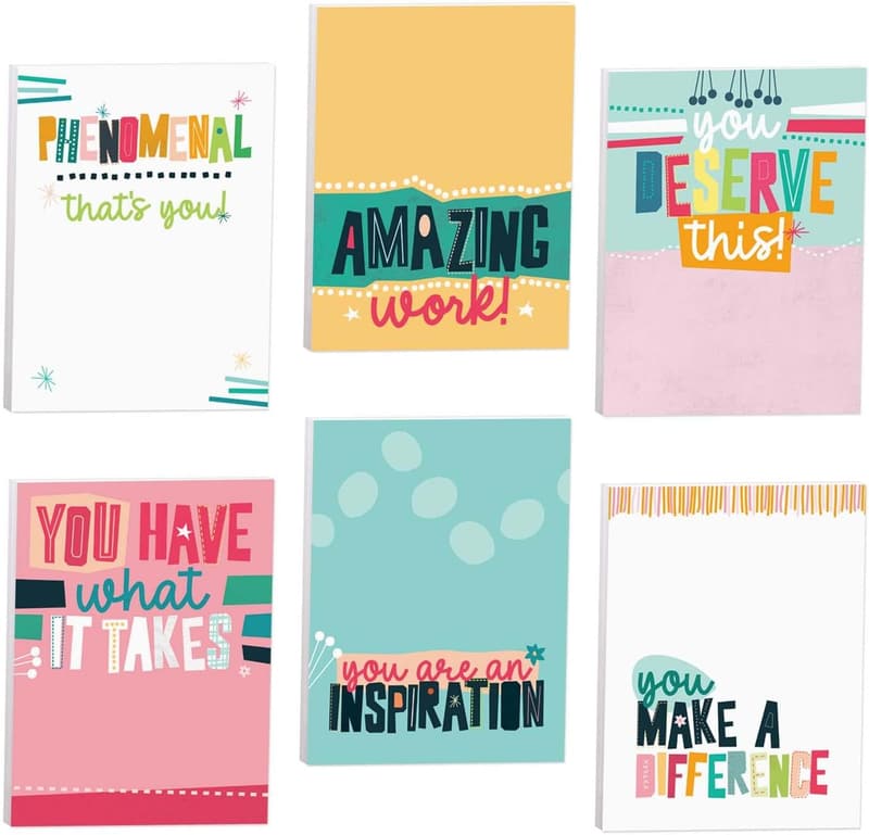 Motivational Sticky Note Pads - Set of 6 Inspiring Designs