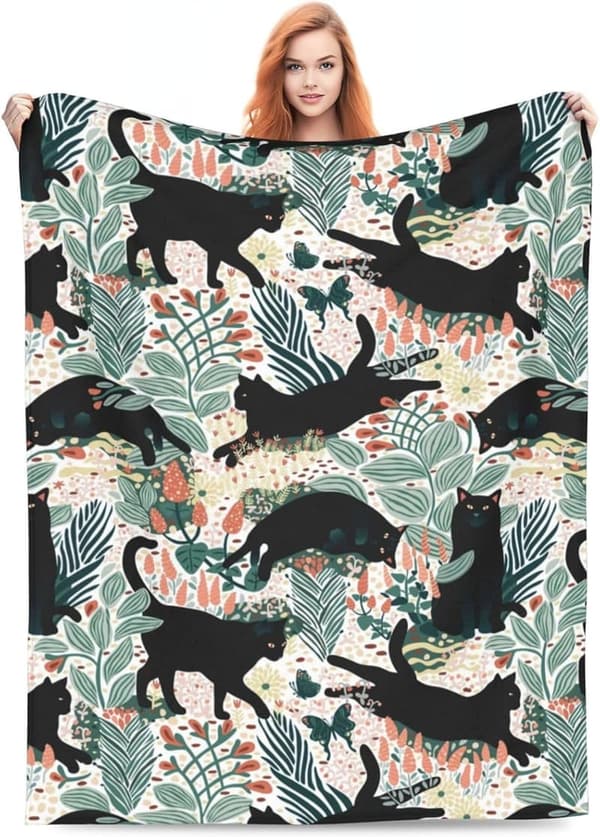 Cozy Cat Fleece Throw Blanket - 60