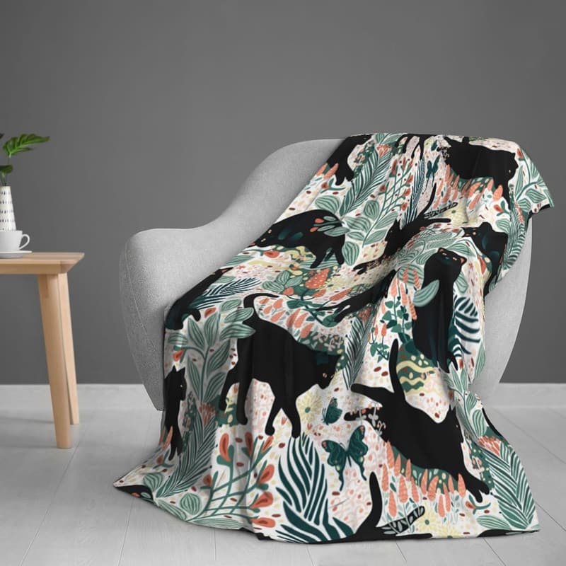 Cozy Cat Fleece Throw Blanket - 60