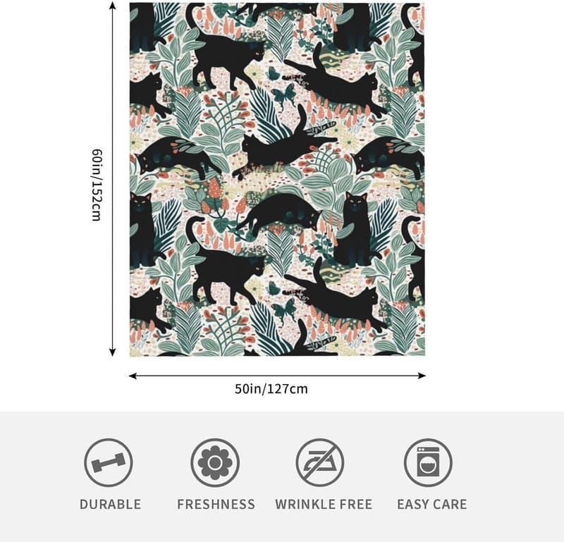 Cozy Cat Fleece Throw Blanket - 60