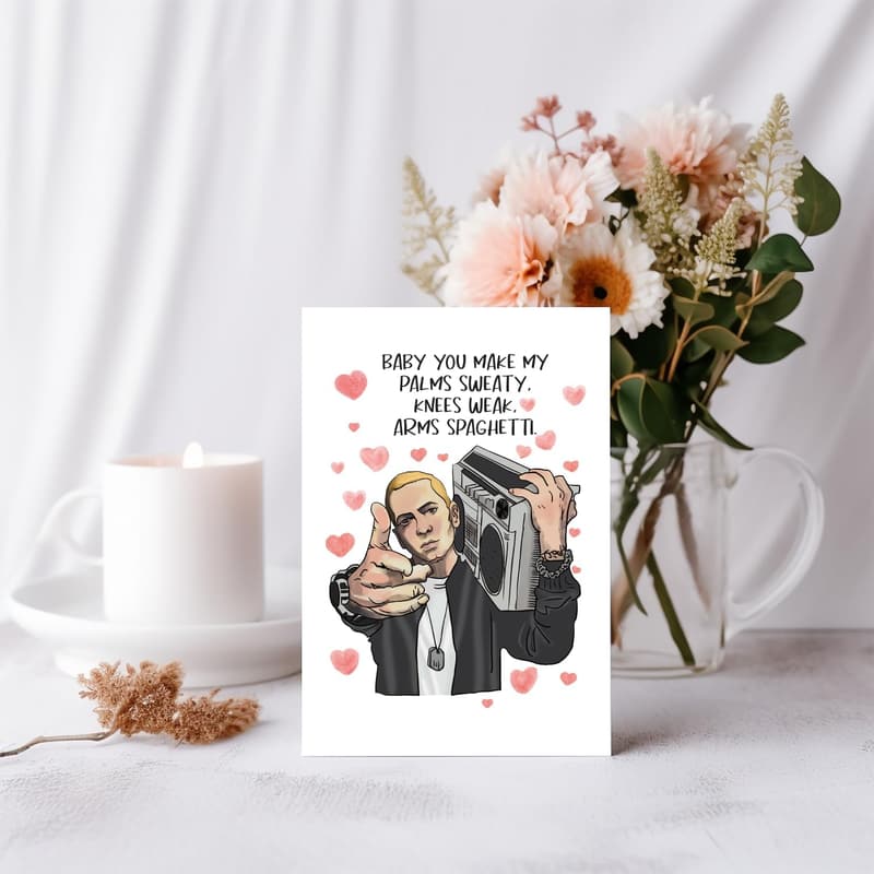 Funny Valentine's Day Card for Him - Hip Hop Music Theme