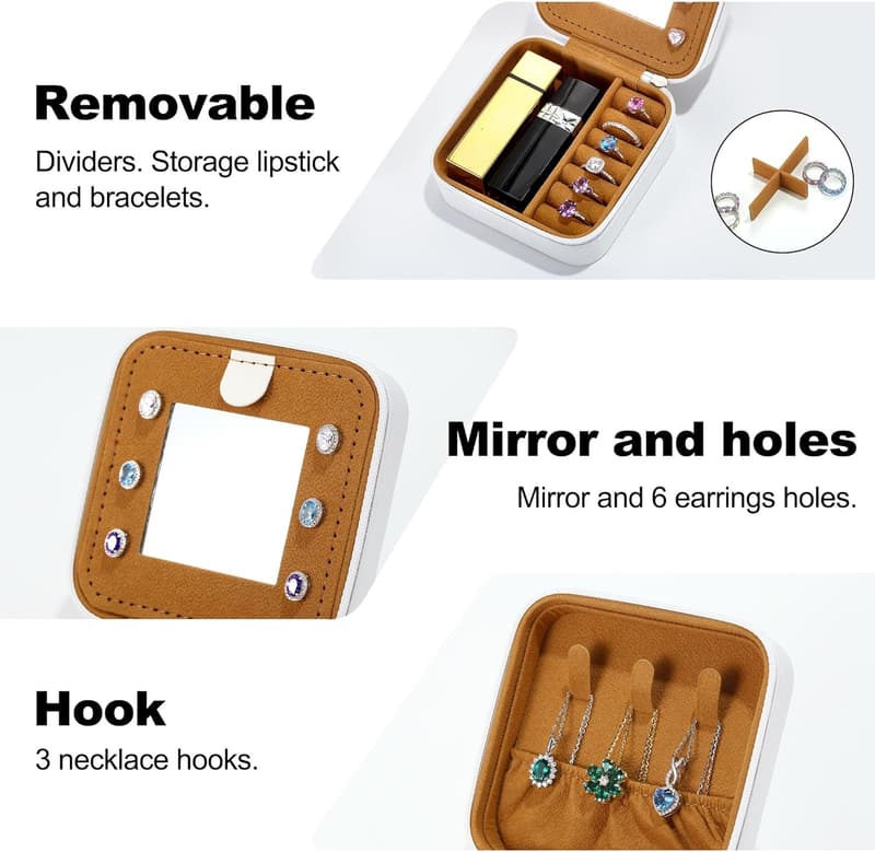 Custom Initial Travel Jewelry Case for Women - Birthday & Mother's Day Gift