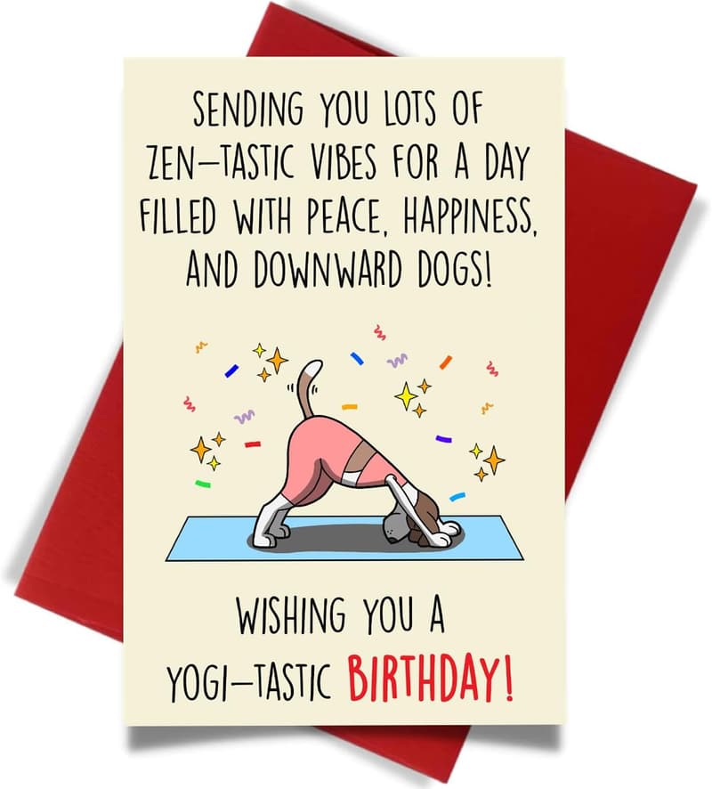 Funny Yoga Birthday Card for Women