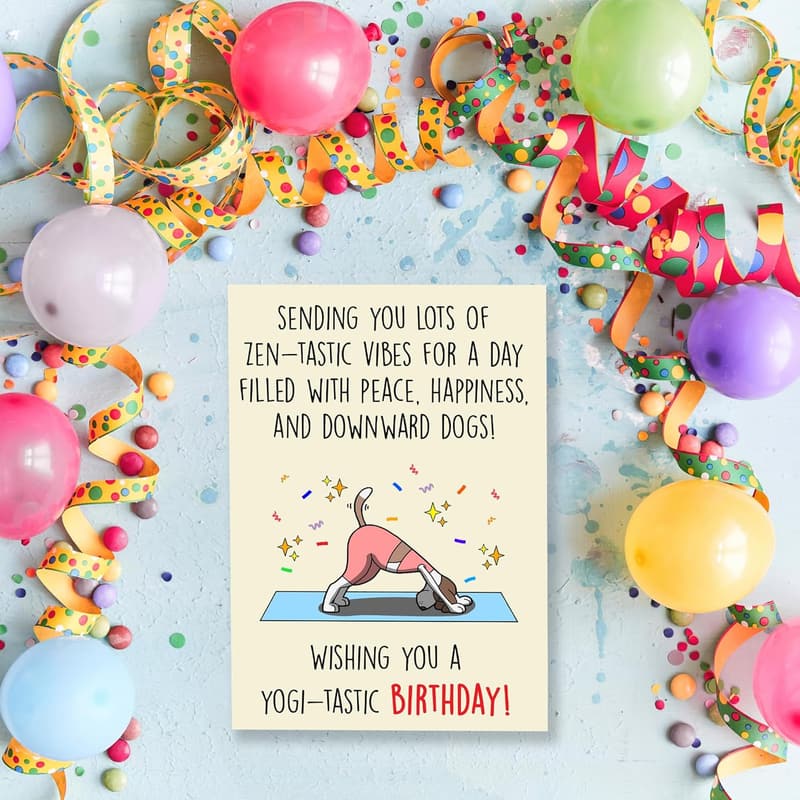 Funny Yoga Birthday Card for Women