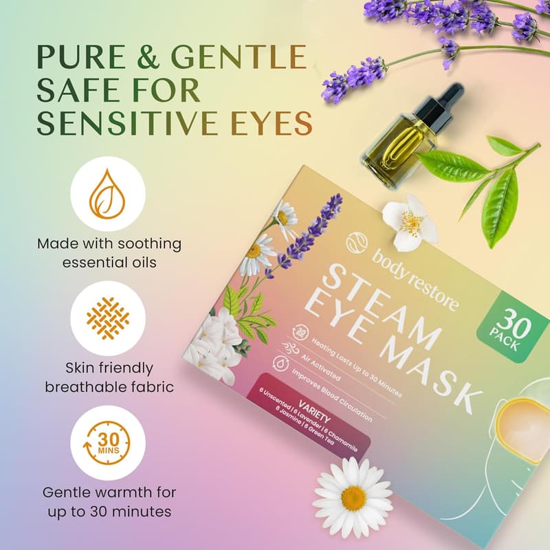 Fathers Day Self-Heating Steam Eye Mask 30 Pack – Relaxation Gift