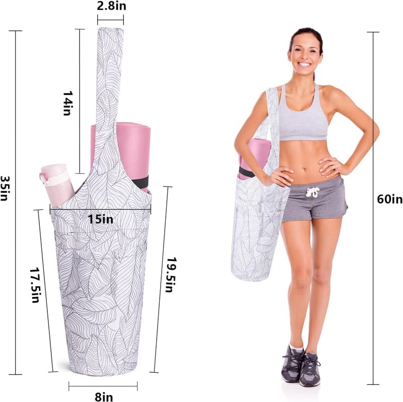 Large Yoga Mat Bag with Adjustable Strap & Pockets