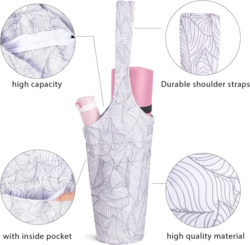 Large Yoga Mat Bag with Adjustable Strap & Pockets