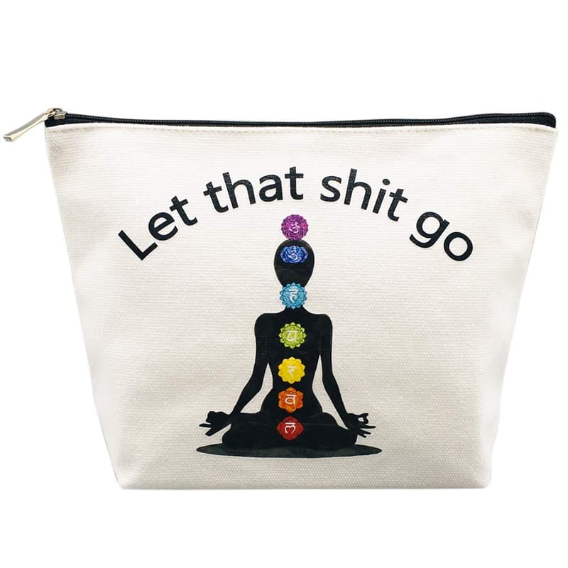 Yoga Instructor Makeup Bag - Let That Go Travel Pouch