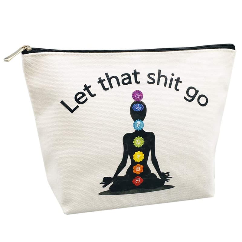 Yoga Instructor Makeup Bag - Let That Go Travel Pouch