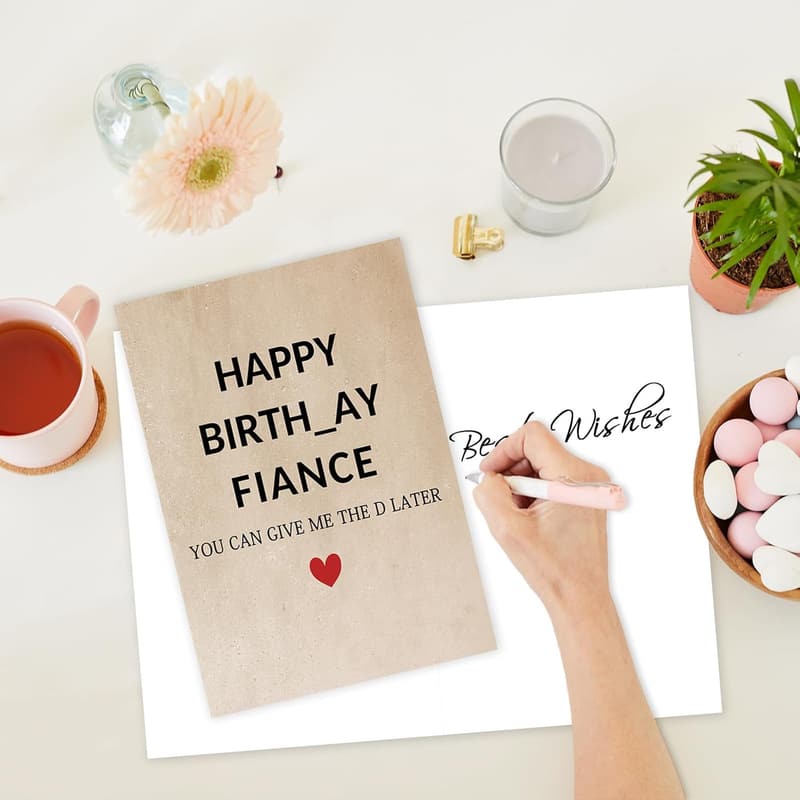 Humorous Birthday Card for Fiance with Unique Design