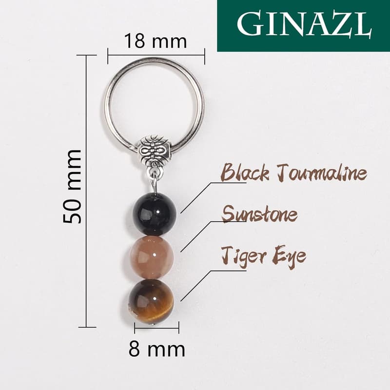 Healing Crystals Keychain for New Beginnings and Anxiety Relief