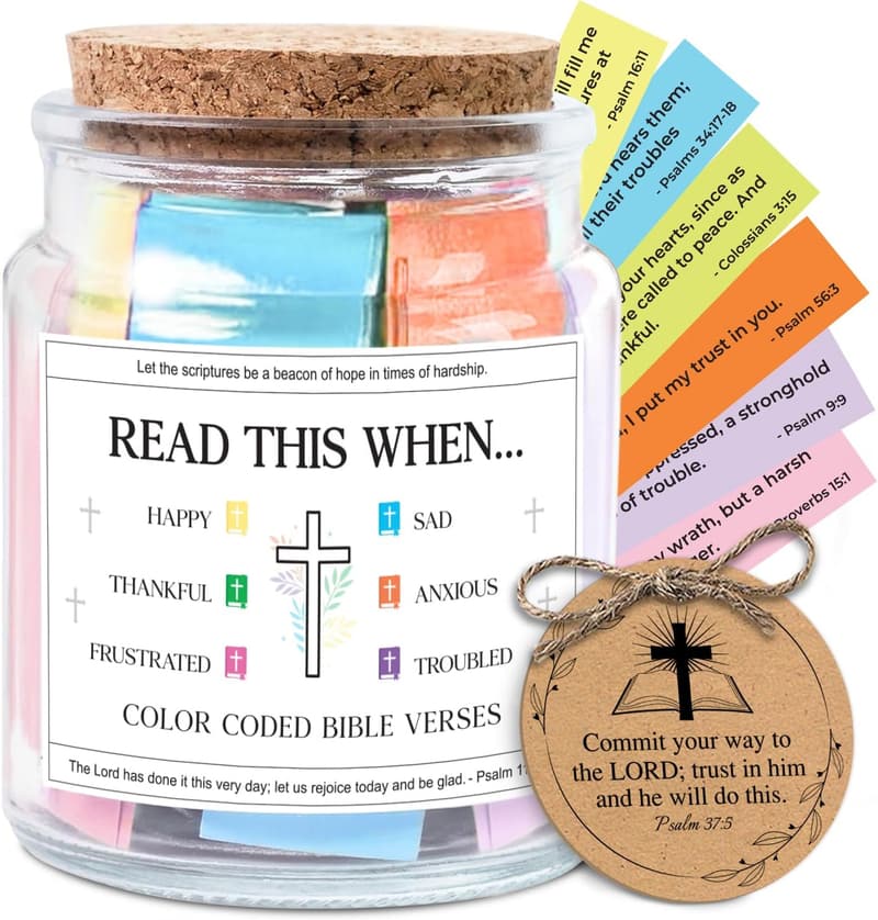 Christian Bible Verse Jar - Thoughtful Gift for Women and Men
