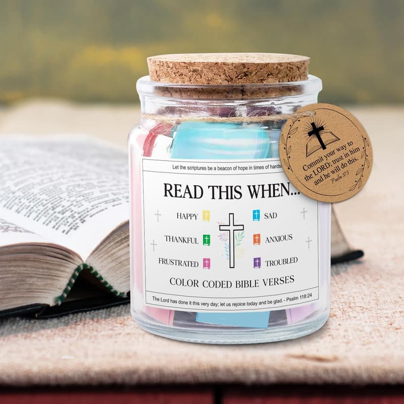 Christian Bible Verse Jar - Thoughtful Gift for Women and Men