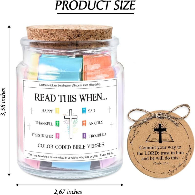 Christian Bible Verse Jar - Thoughtful Gift for Women and Men