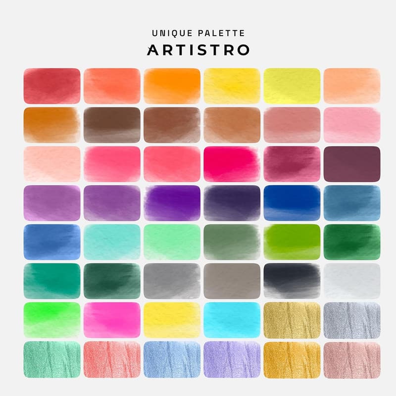 Portable Watercolor Paint Set with Metallic & Fluorescent Colors
