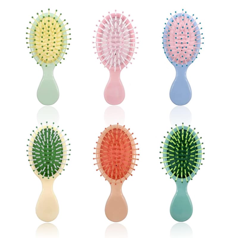 Travel Detangling Brush Set - 6 Mini Brushes for All Hair Types