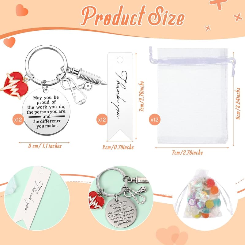 Nurse Appreciation Keychain Set - 36 Pcs Gifts for Nurses