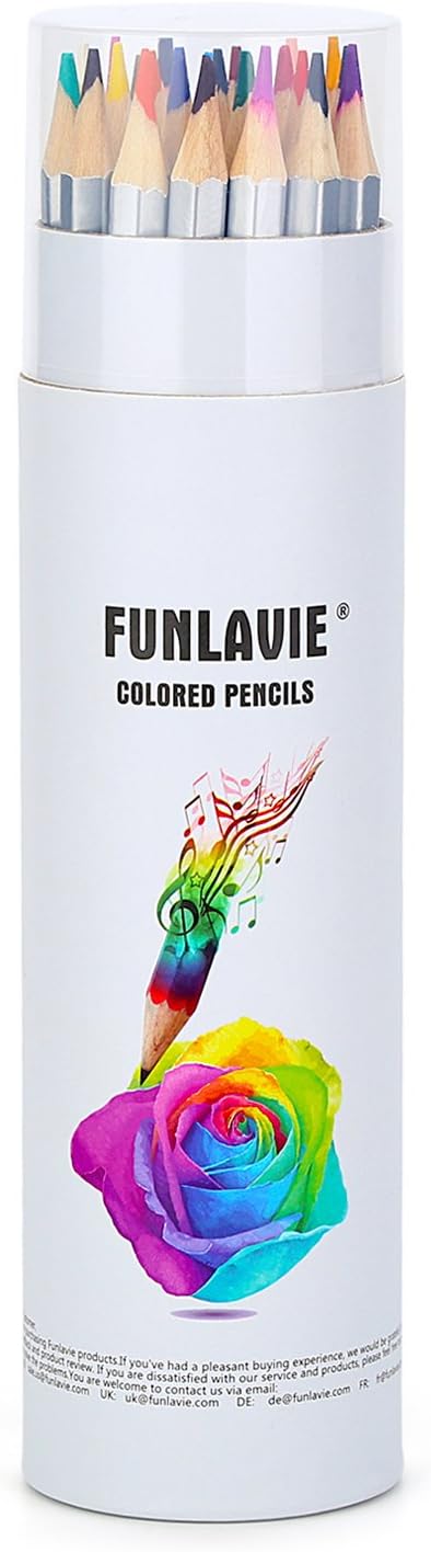 Colored Pencil Set - 24 Soft Core Pencils for Adults & Teens