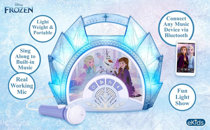 Disney Frozen Karaoke Microphone with Bluetooth Speaker for Kids