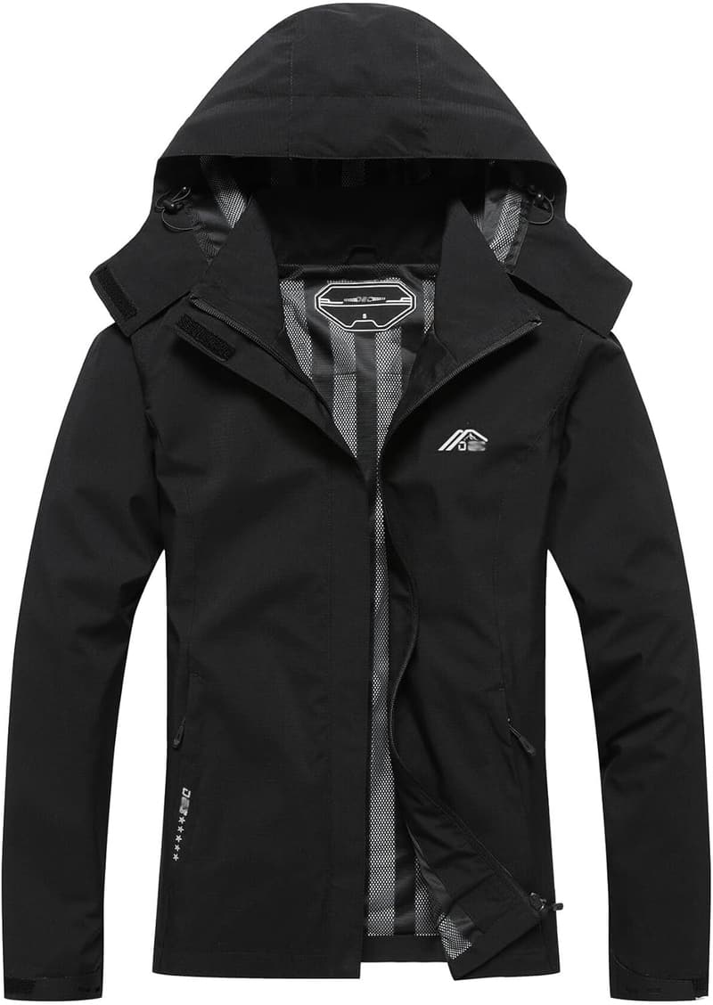 Lightweight Waterproof Rain Jacket with Detachable Hood