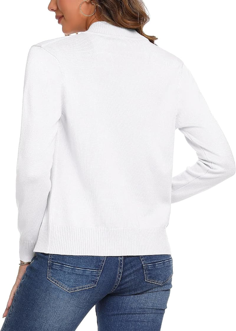 Lightweight Women's Long Sleeve Zip-Up Sweater Cardigan