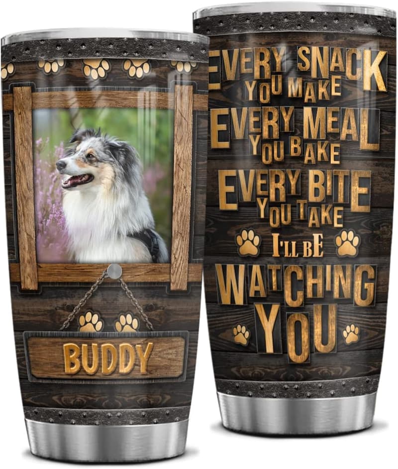 Personalized Dog Photo Tumbler Mug - Funny Gift for Dog Parents