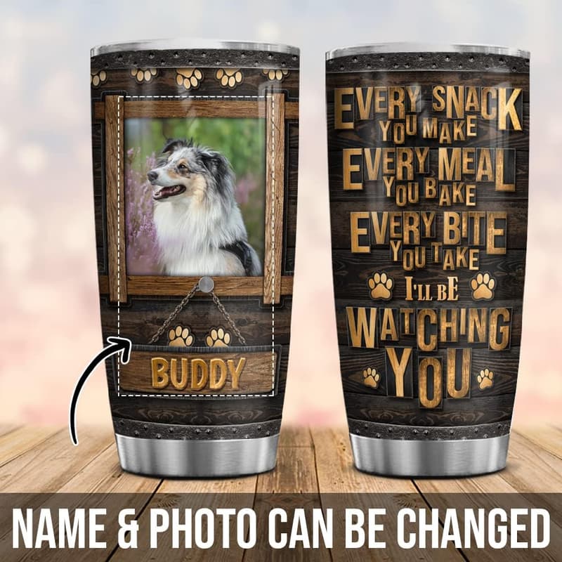 Personalized Dog Photo Tumbler Mug - Funny Gift for Dog Parents