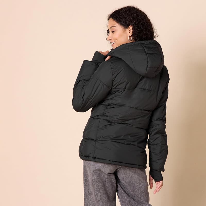 Women's Heavyweight Hooded Puffer Coat in Plus Size