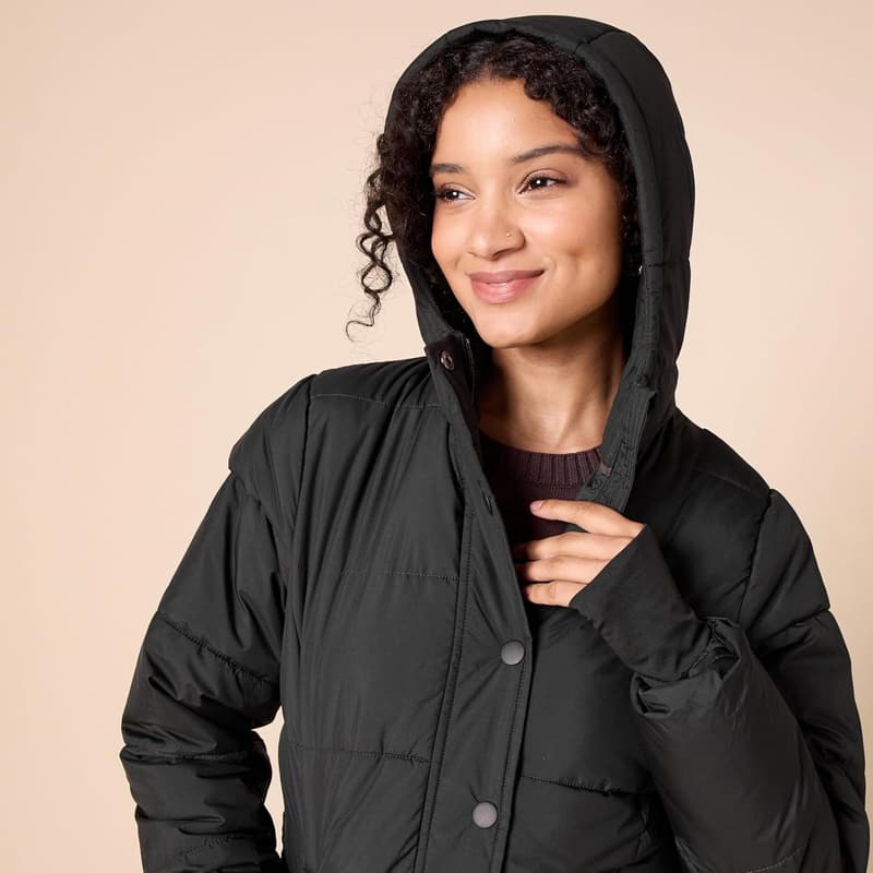 Women's Heavyweight Hooded Puffer Coat in Plus Size
